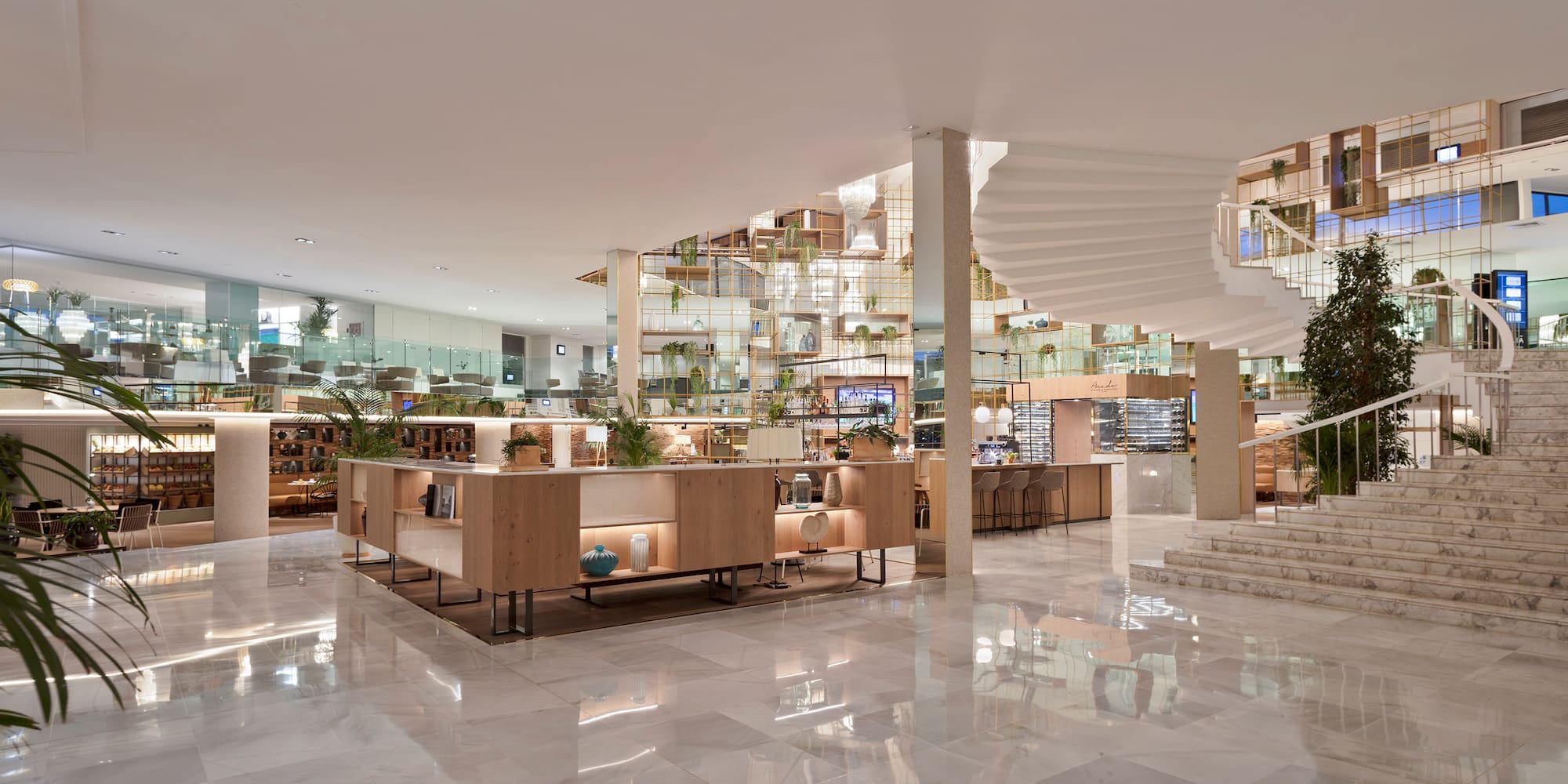 a spiral staircase in a building