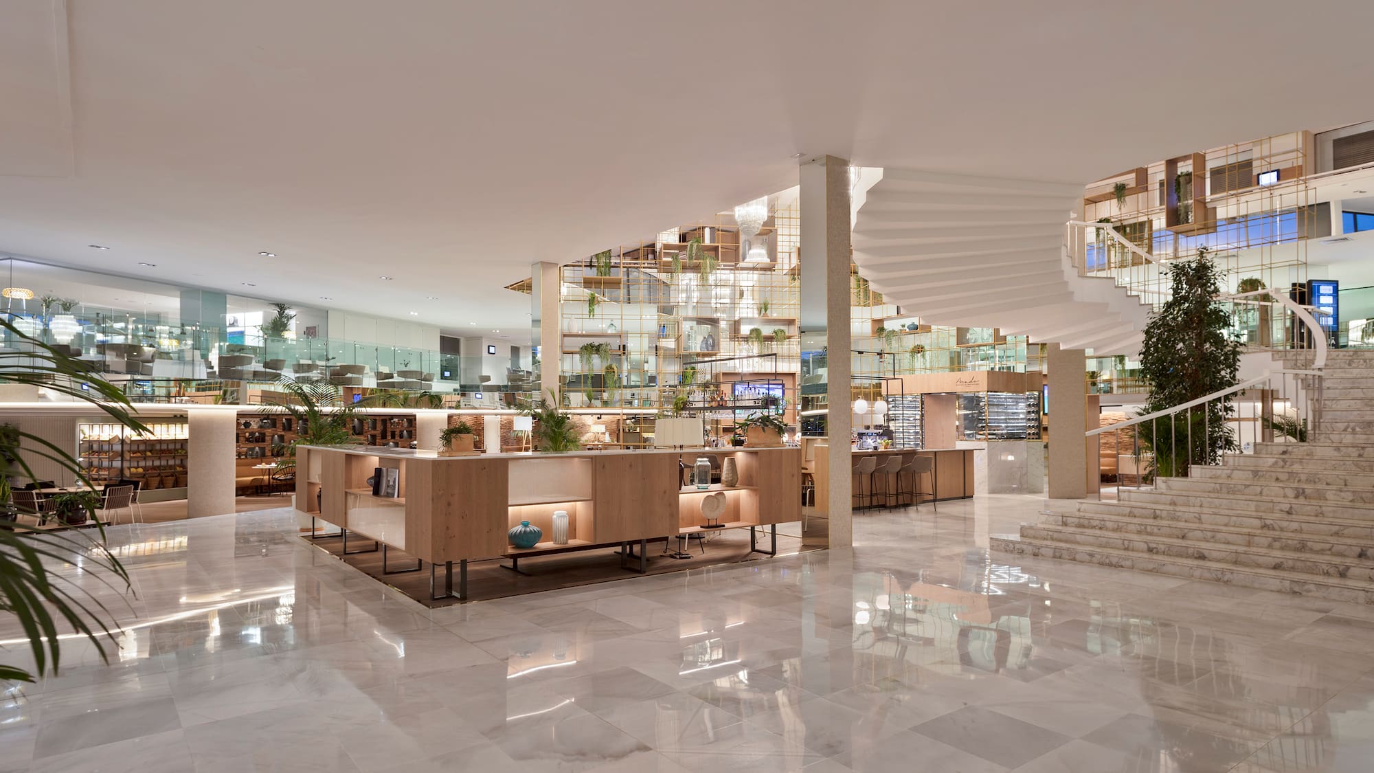 a spiral staircase in a building