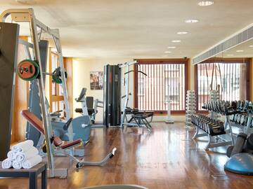 a room with exercise equipment