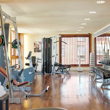 a room with exercise equipment