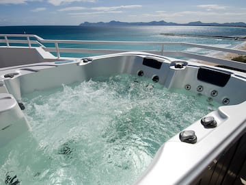 a hot tub on a boat