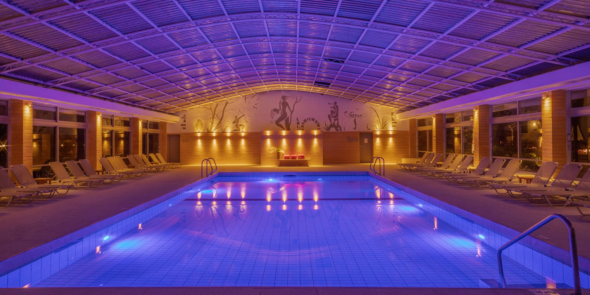 a pool inside a building