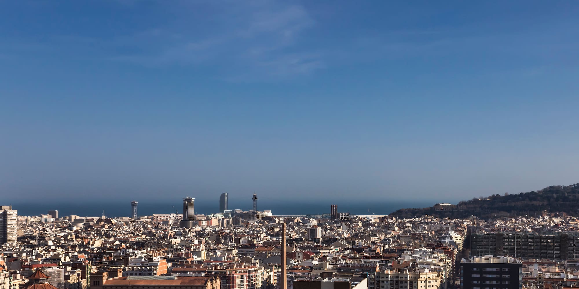 a city with many buildings and a body of water