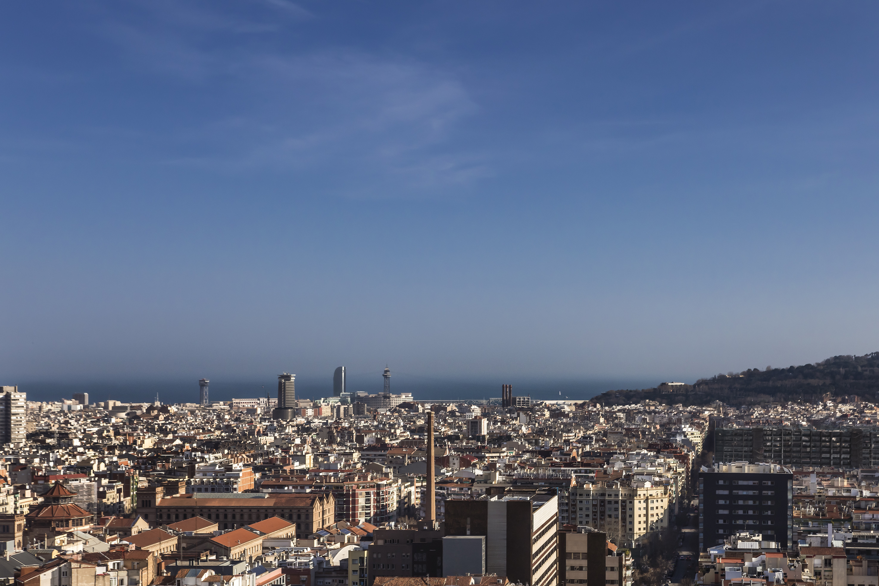 a city with many buildings and a body of water