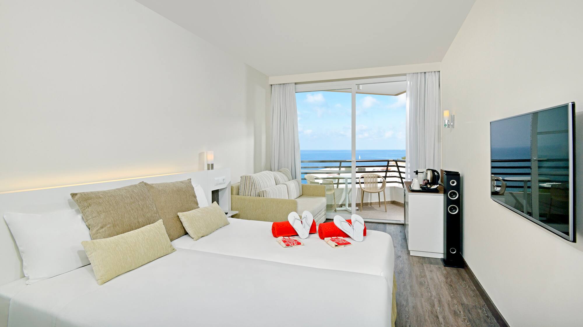 a room with a view of the ocean