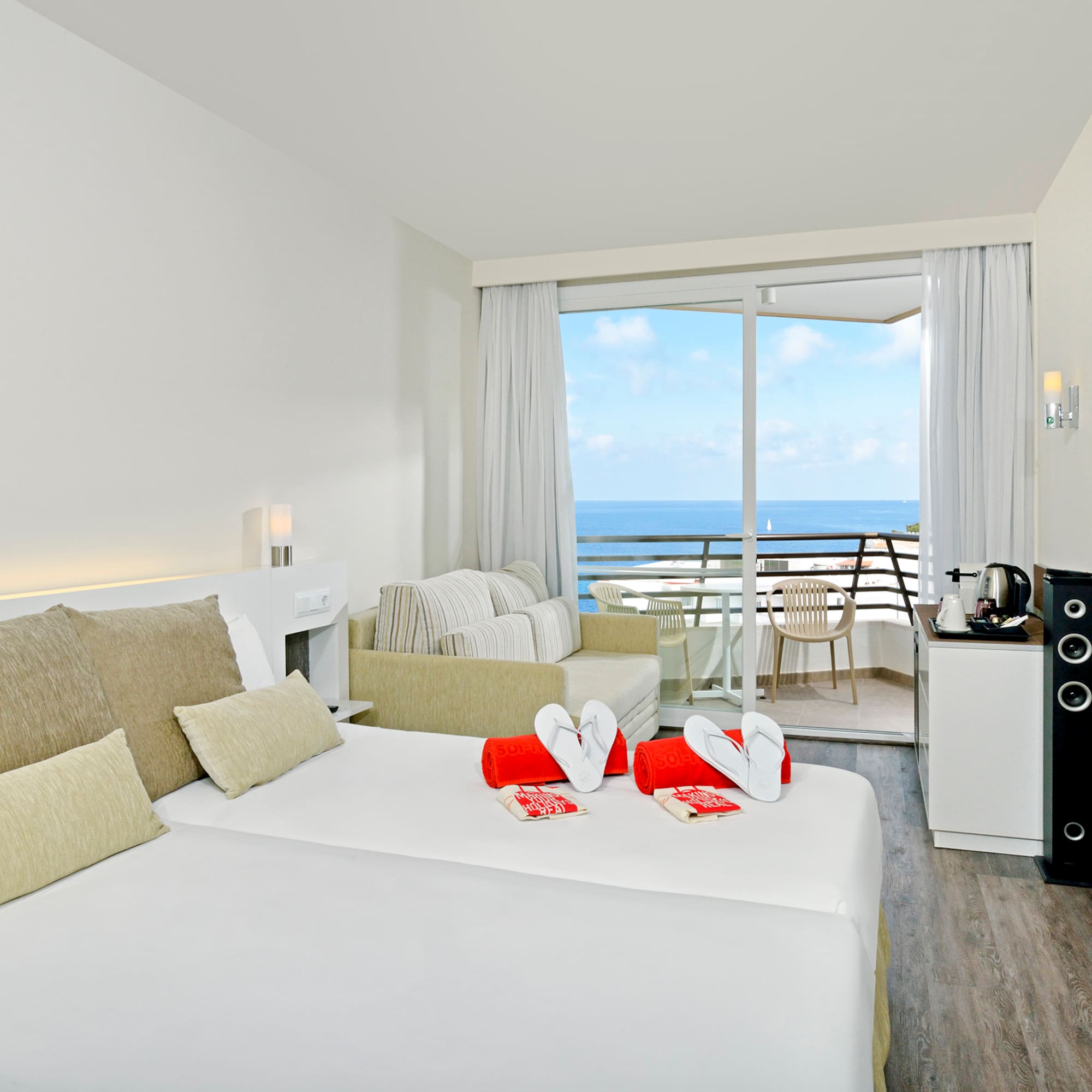 a room with a view of the ocean