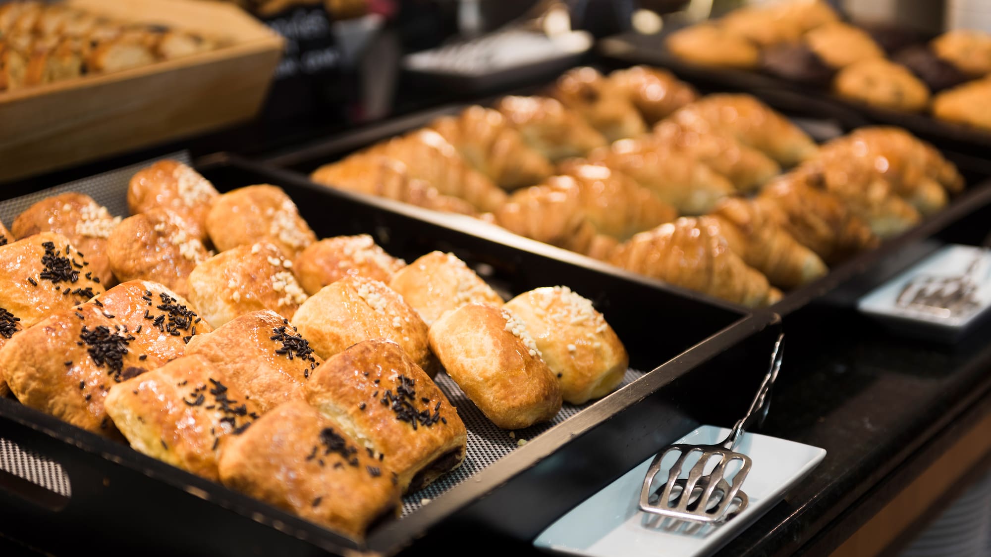 a trays of pastries on a table