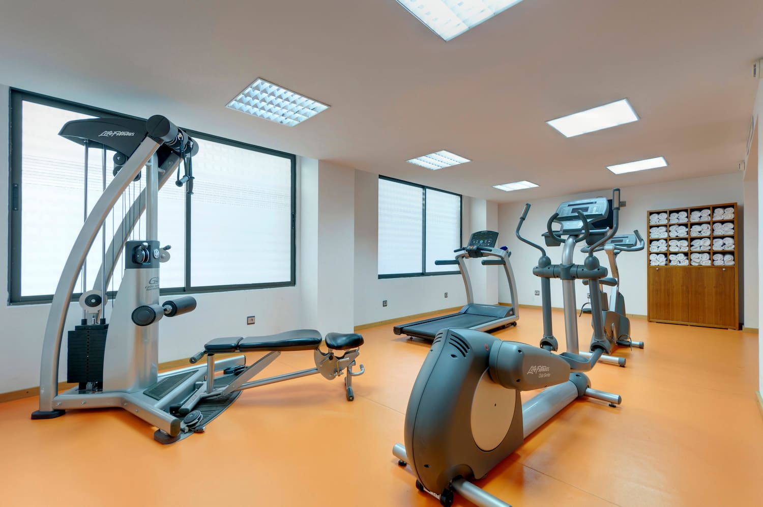 a room with exercise equipment
