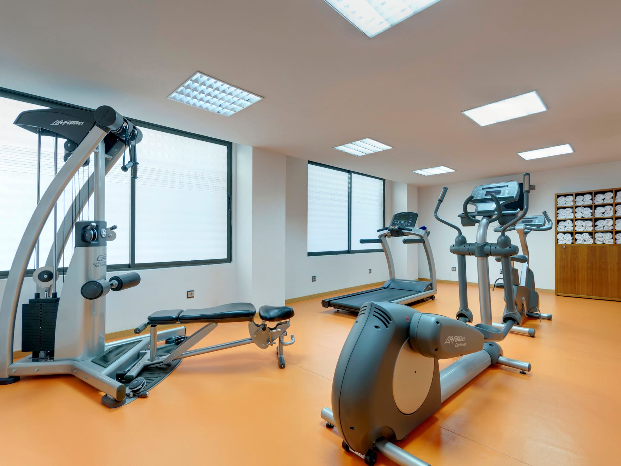 a room with exercise equipment