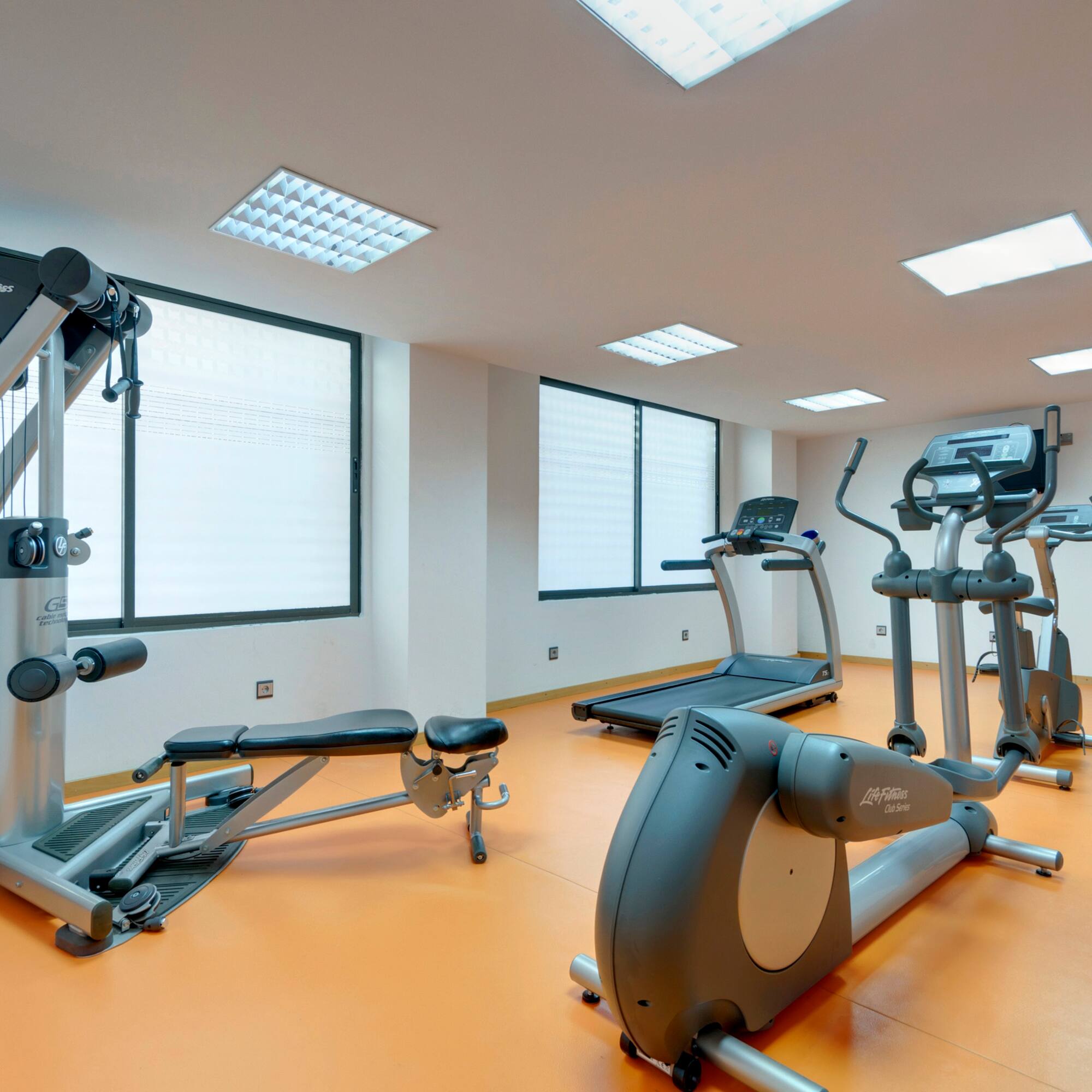 a room with exercise equipment