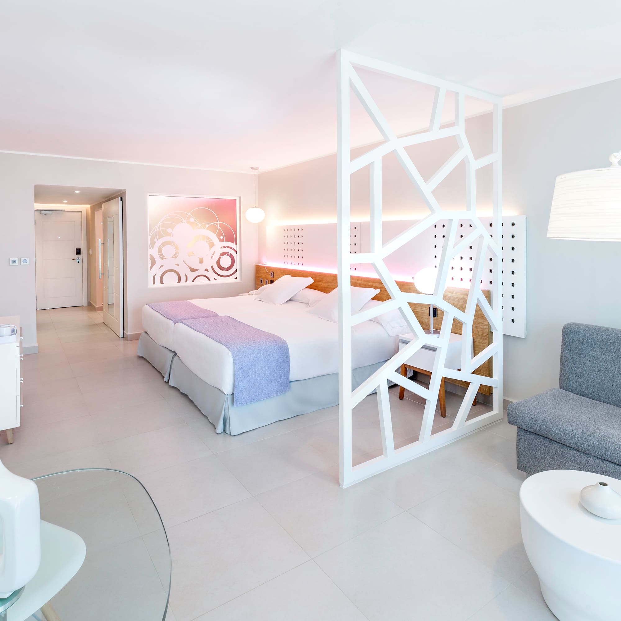 a room with a bed and a couch