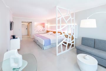 a room with a bed and a couch