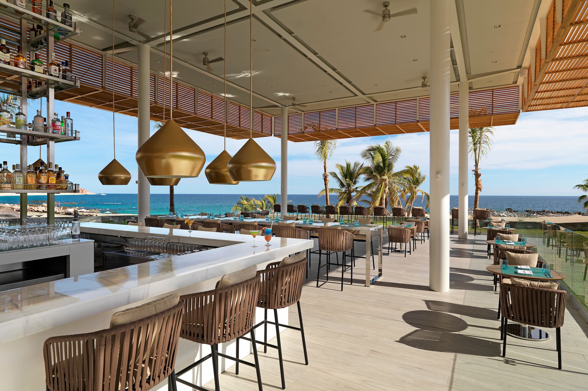 a restaurant with tables and chairs