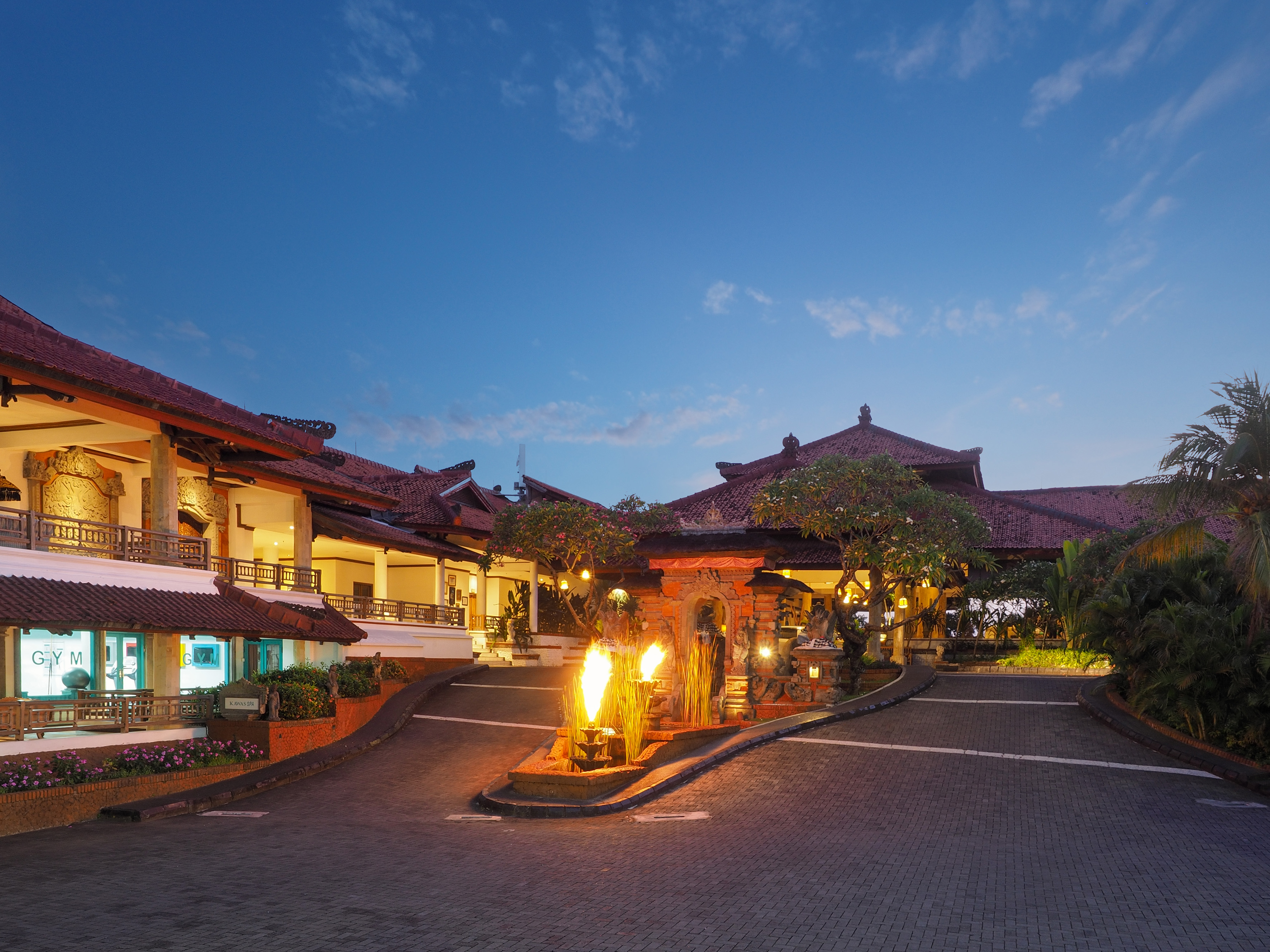 a street with buildings and trees