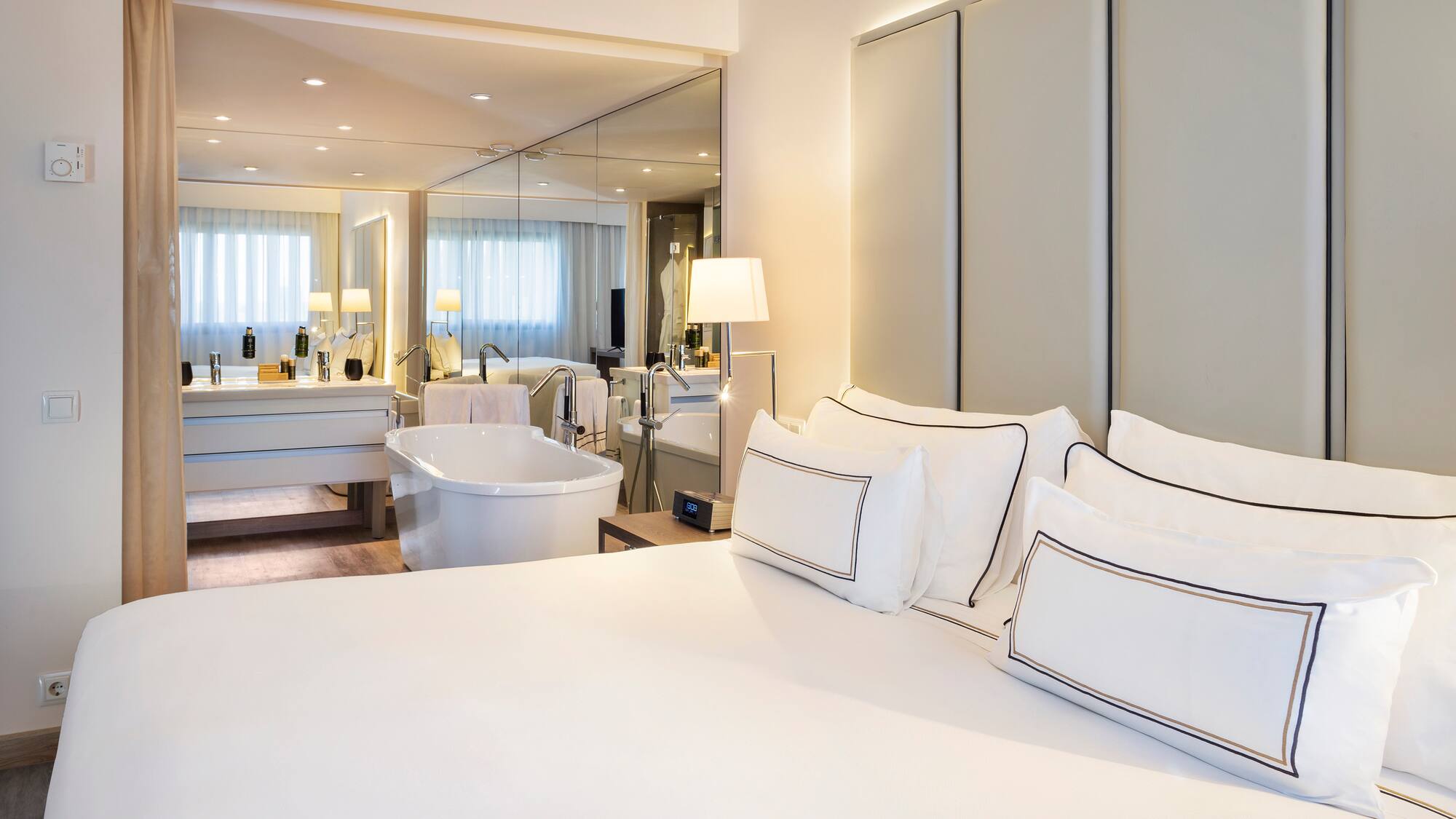 a large bed in a hotel room