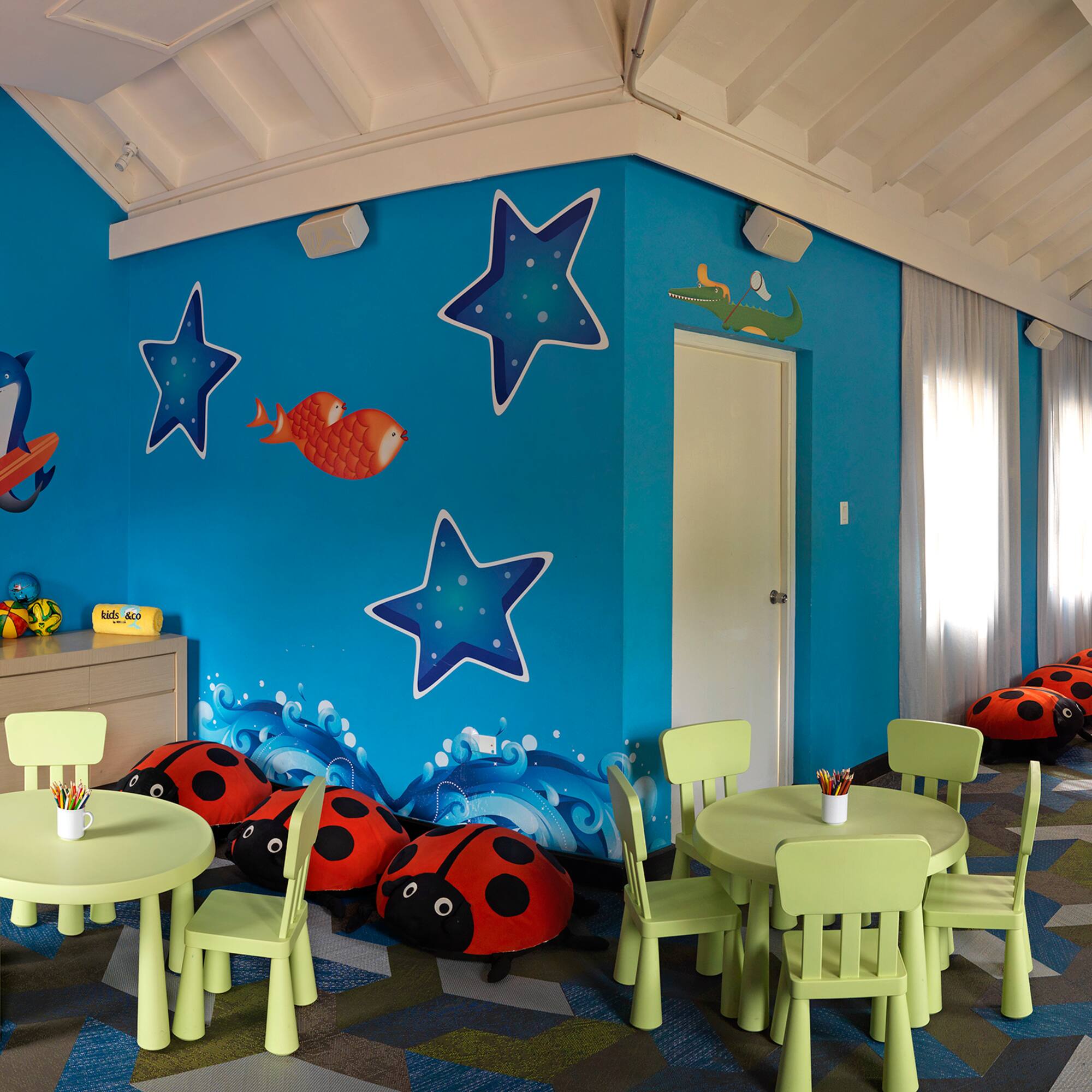 a room with a blue wall and a blue wall with a blue wall with a blue wall with a blue wall with a blue wall with a blue wall with a blue wall with a blue wall with
