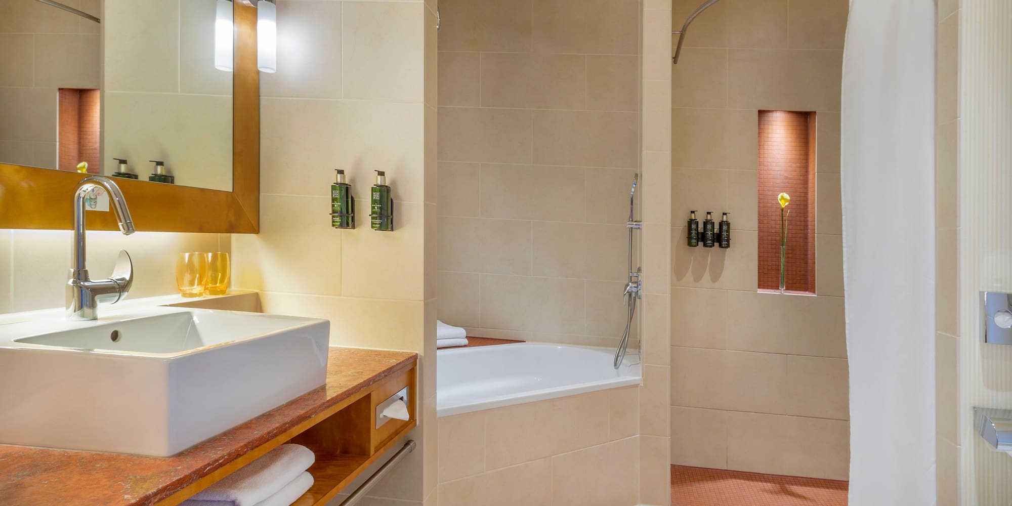 a bathroom with a sink and a bathtub