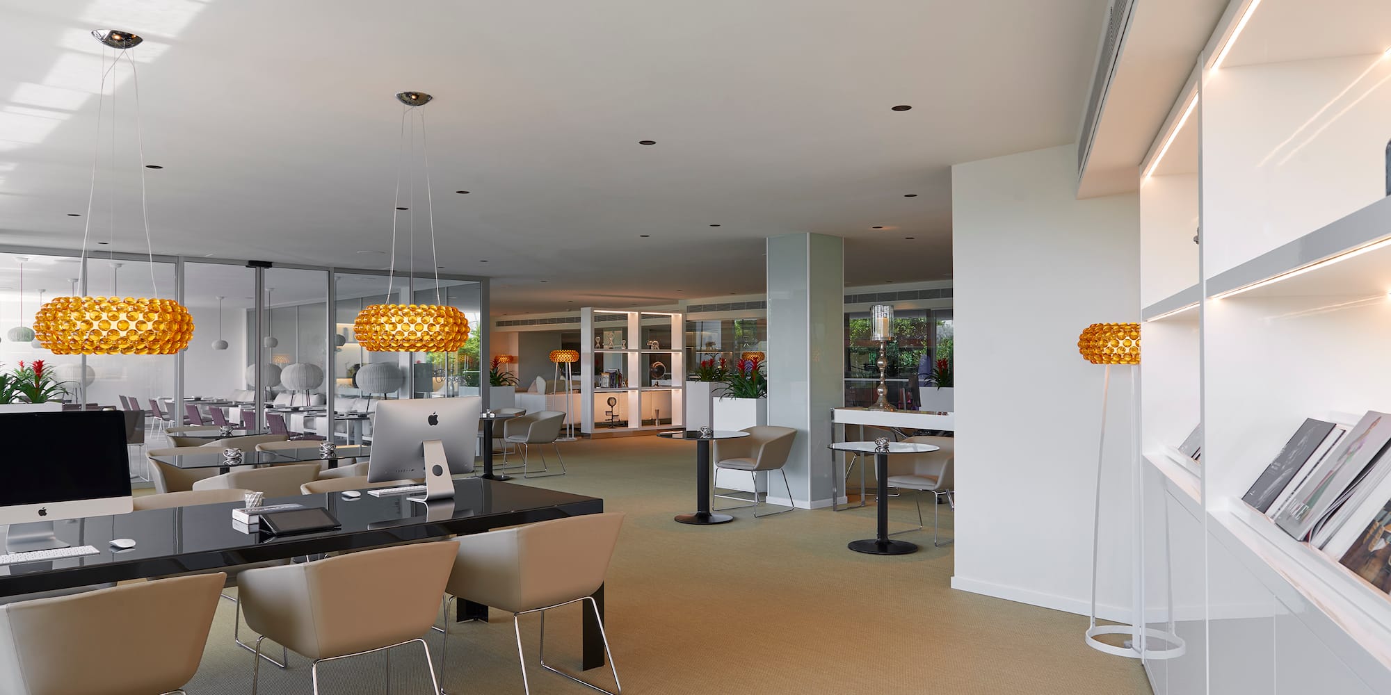 a room with a table and chairs