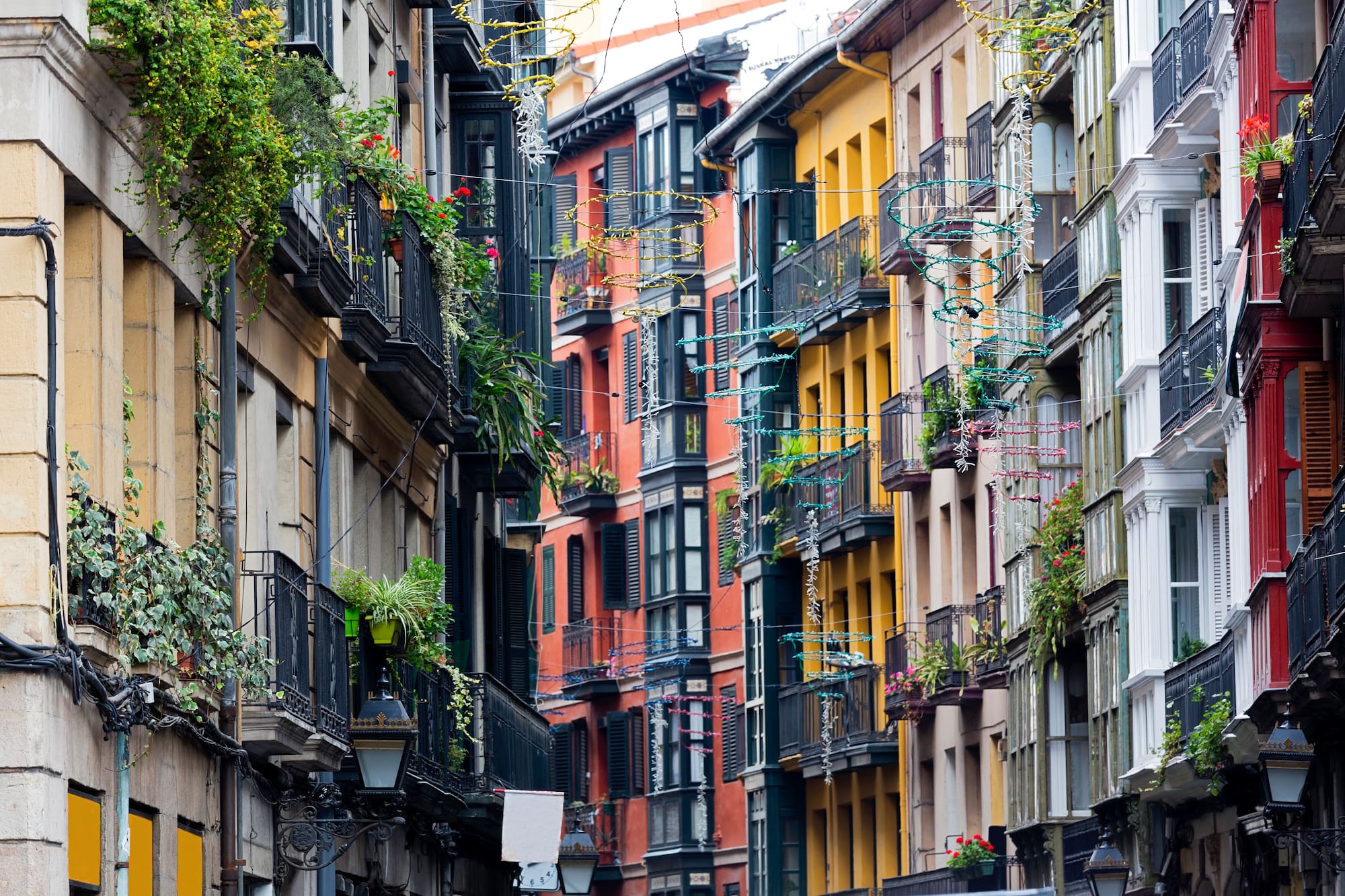 a street with buildings and trees