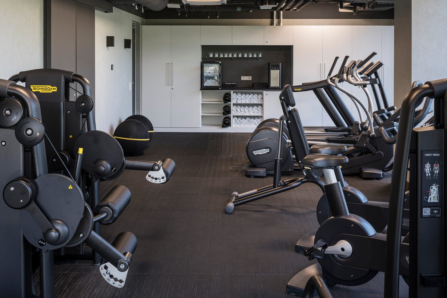 a room with exercise equipment