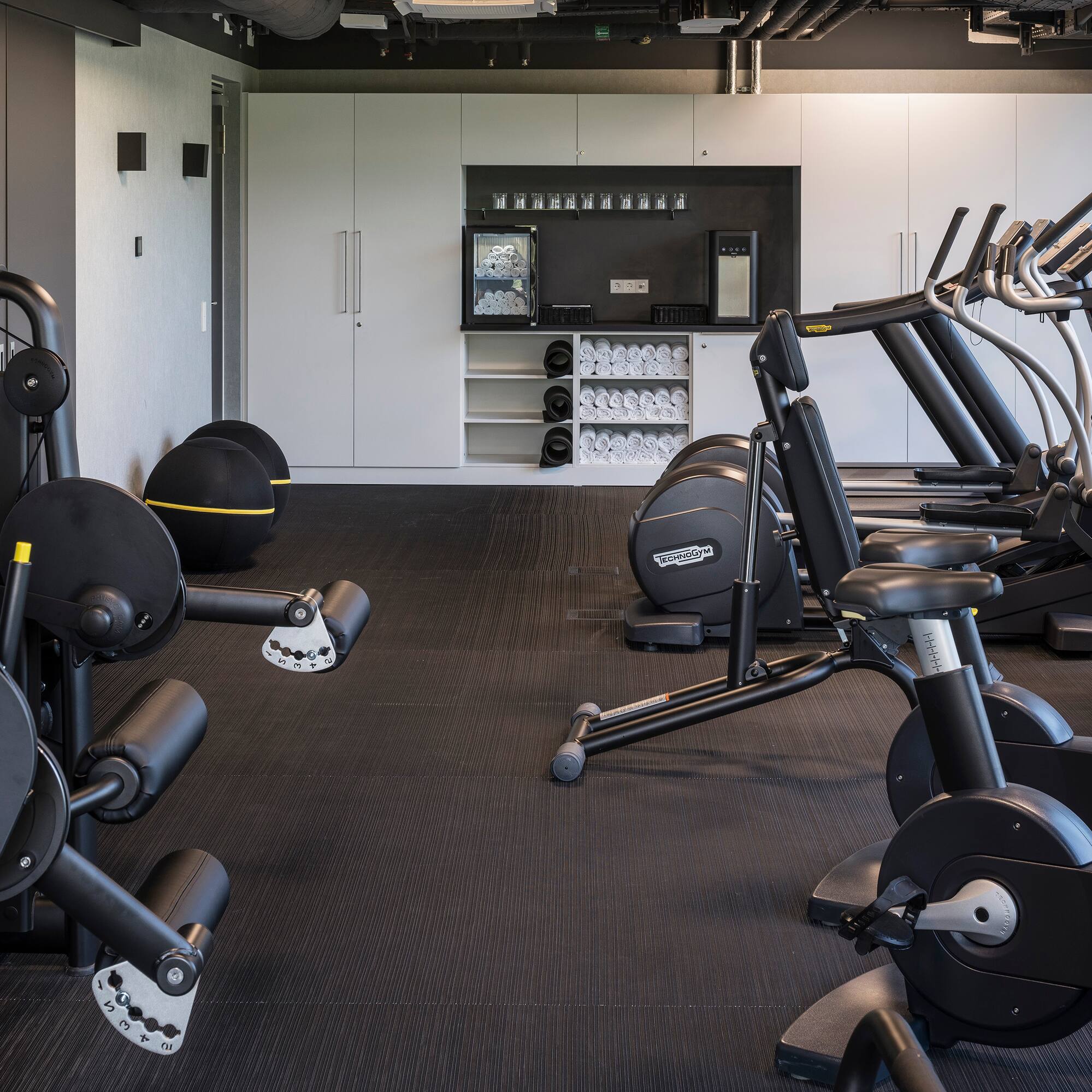 a room with exercise equipment