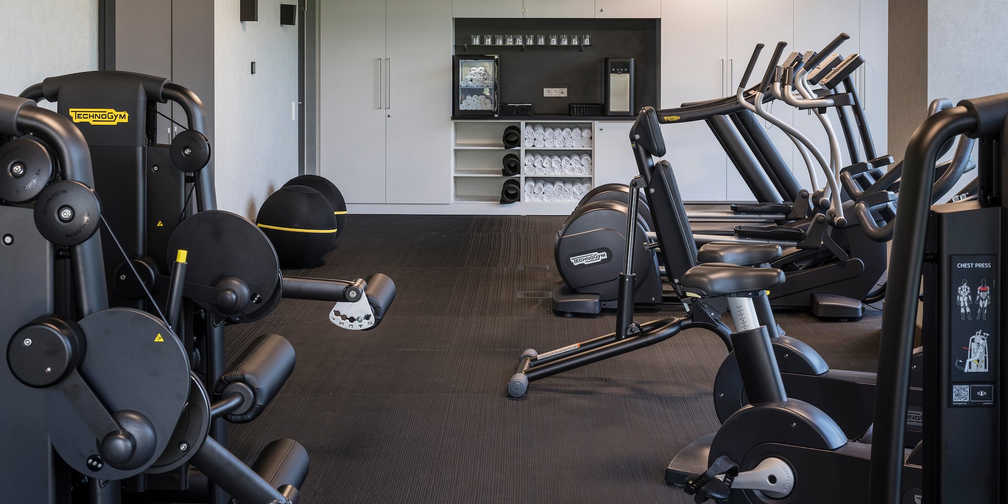 a room with exercise equipment