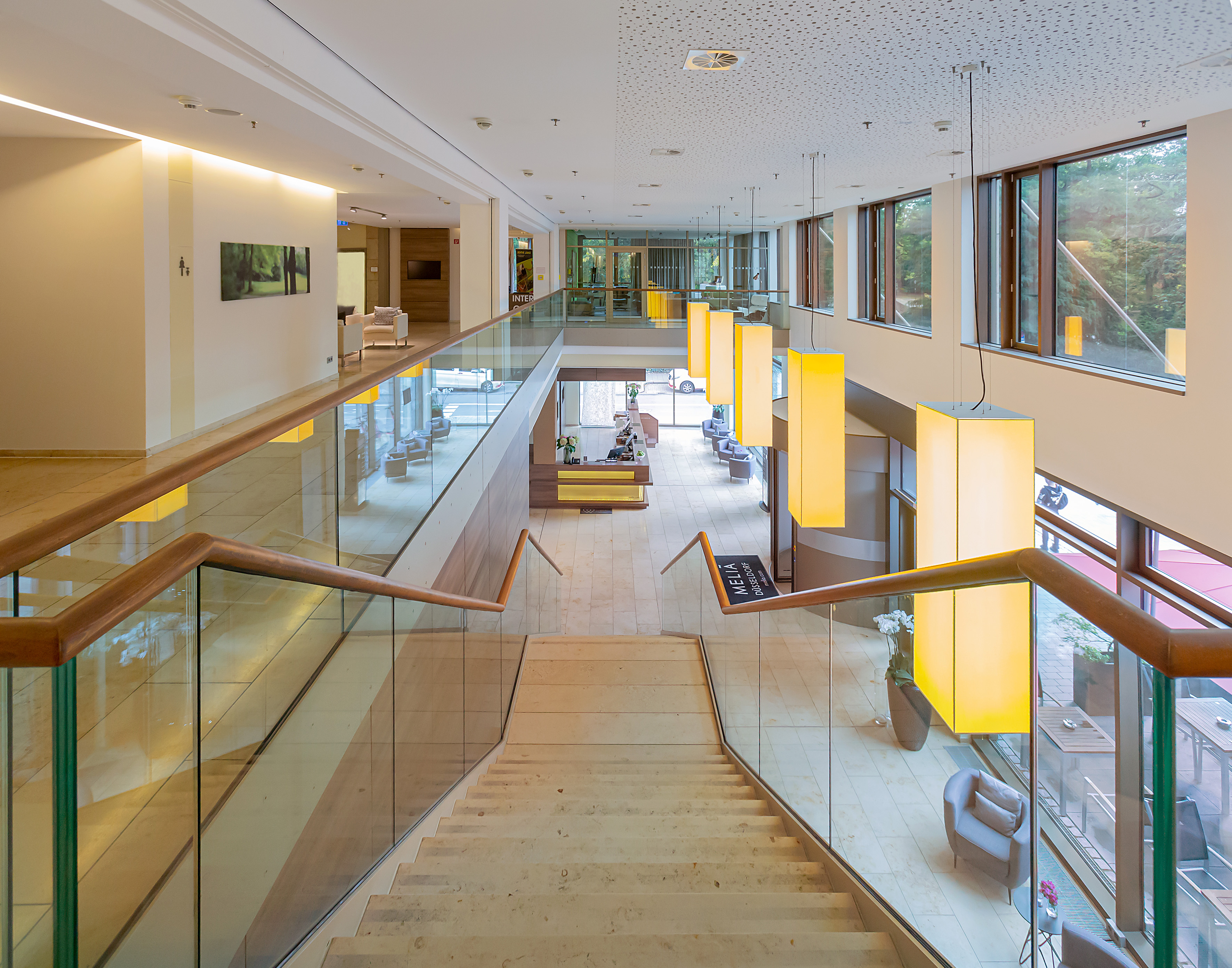 a staircase in a building
