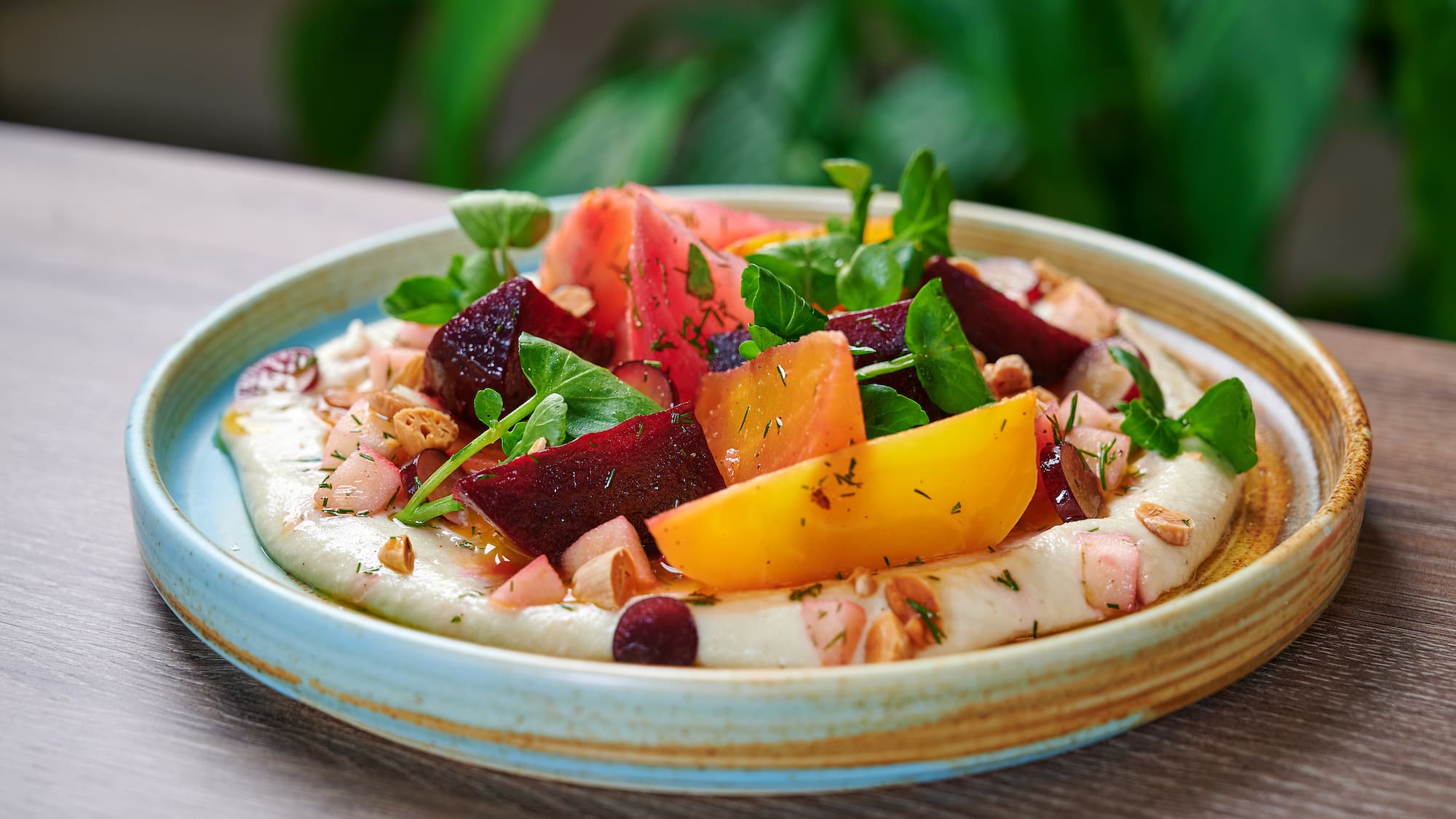 a plate of food on a table