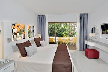 a bed in a room