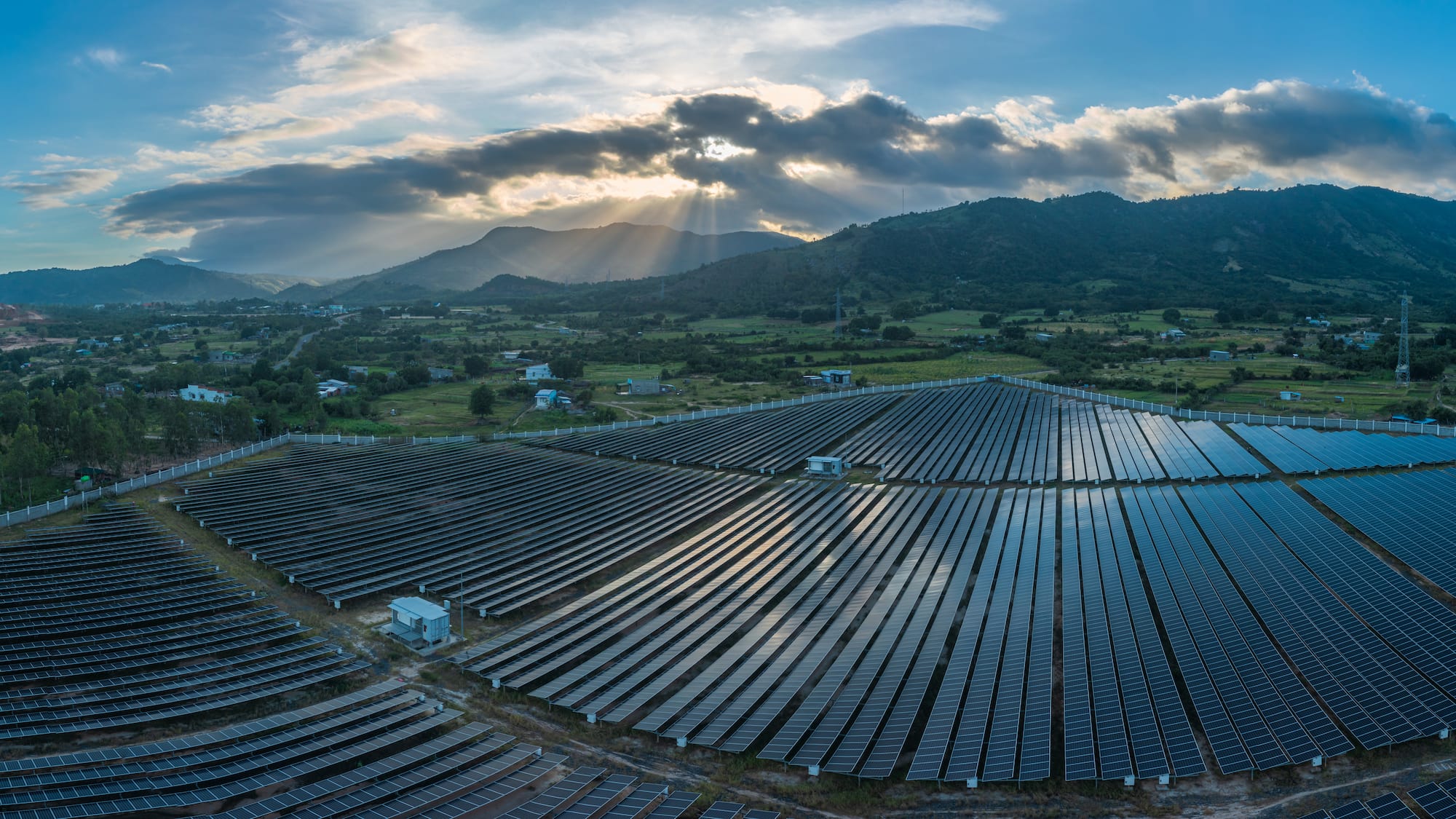solar panels in a field