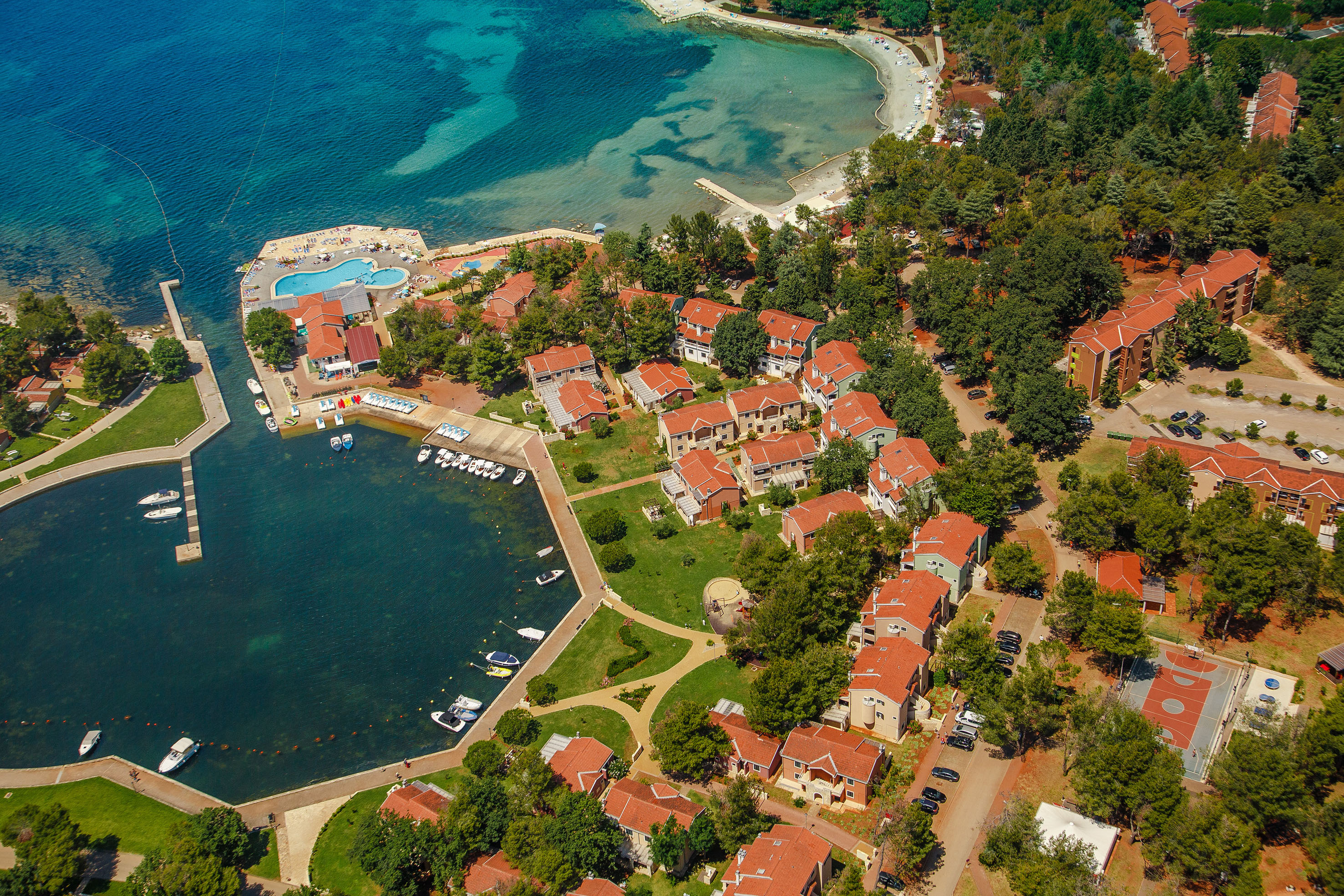a aerial view of a town by a body of water - Apartments Stella Plava Laguna Affiliated by Meliá, Umag