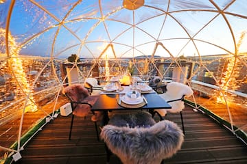 a table set up for a dinner