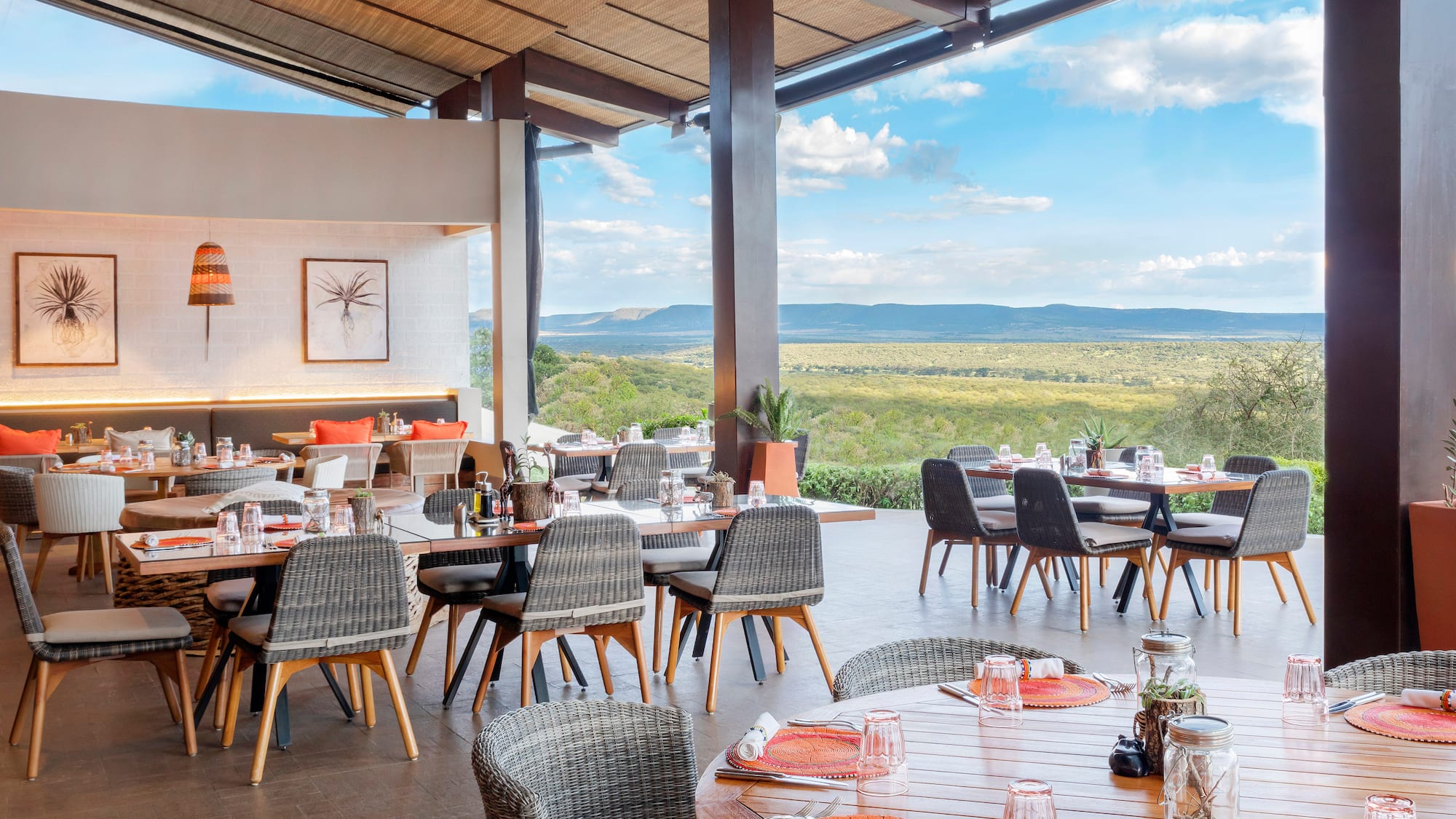 a restaurant with tables and chairs