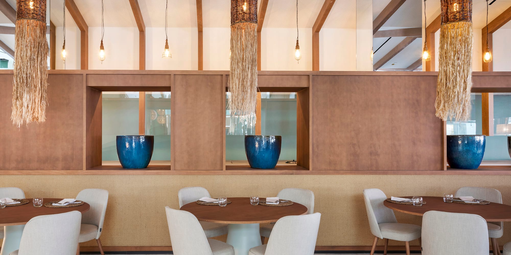 a room with a table and chairs