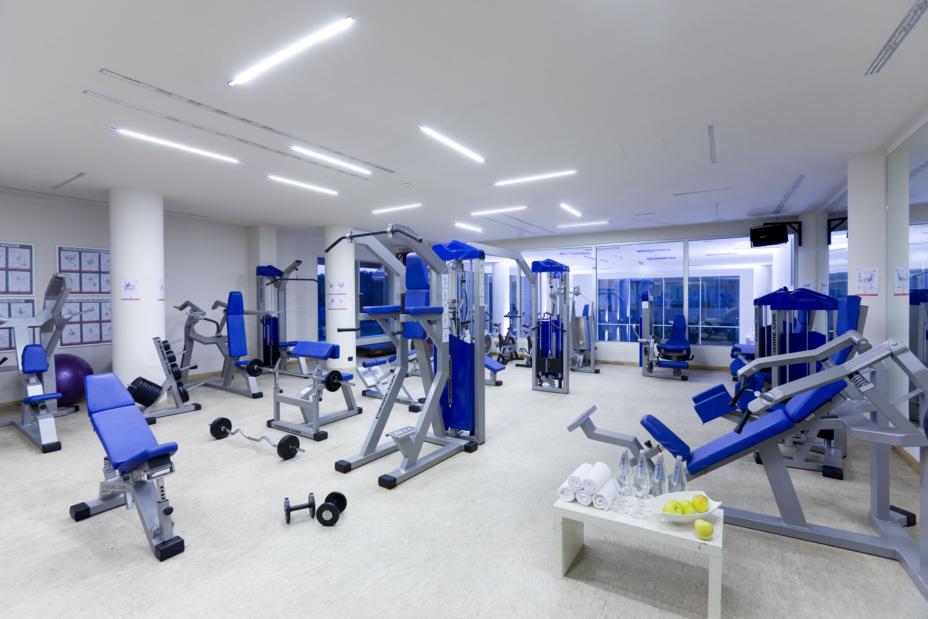 a room with exercise equipment