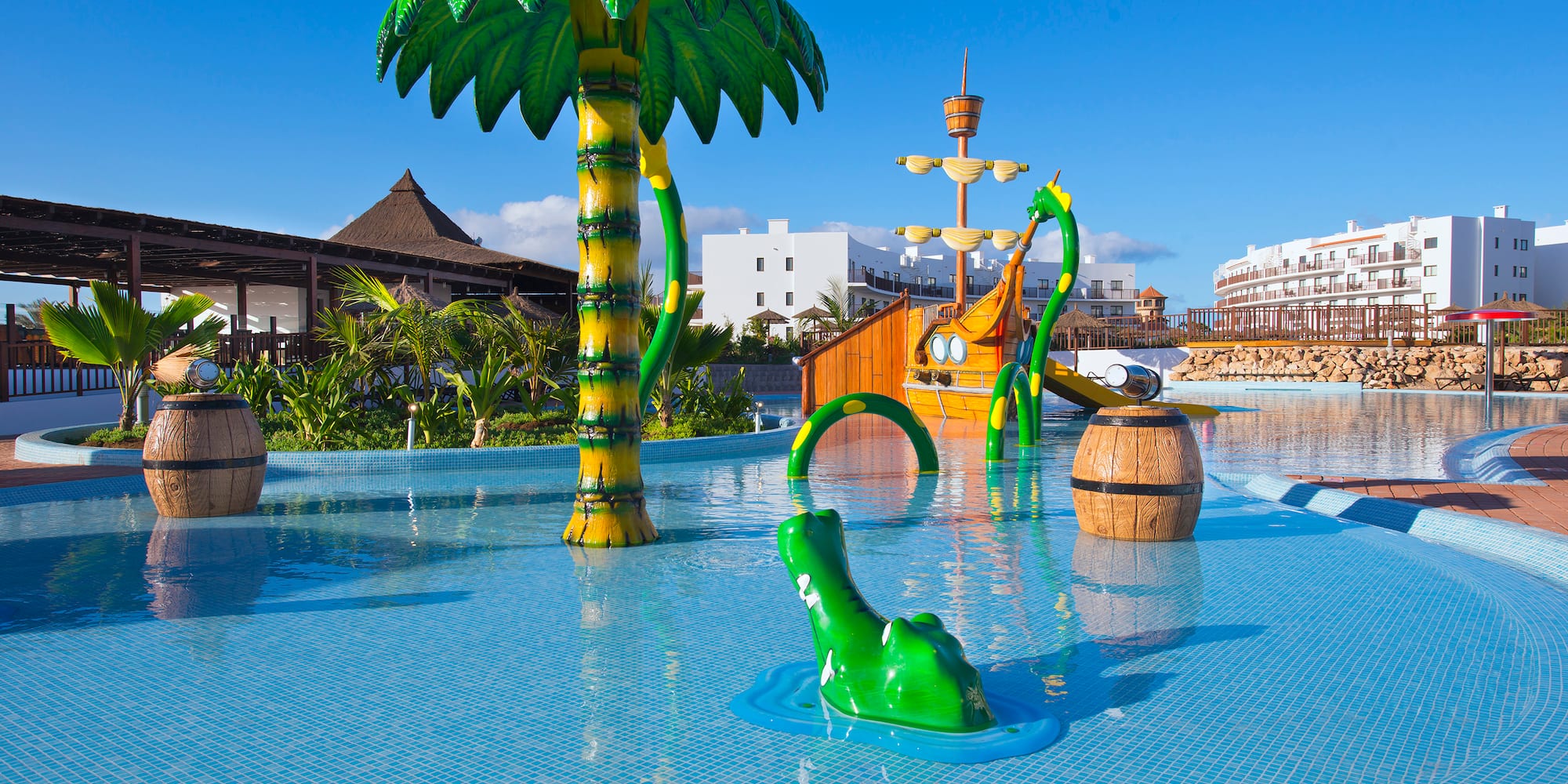 a pool with a toy in it