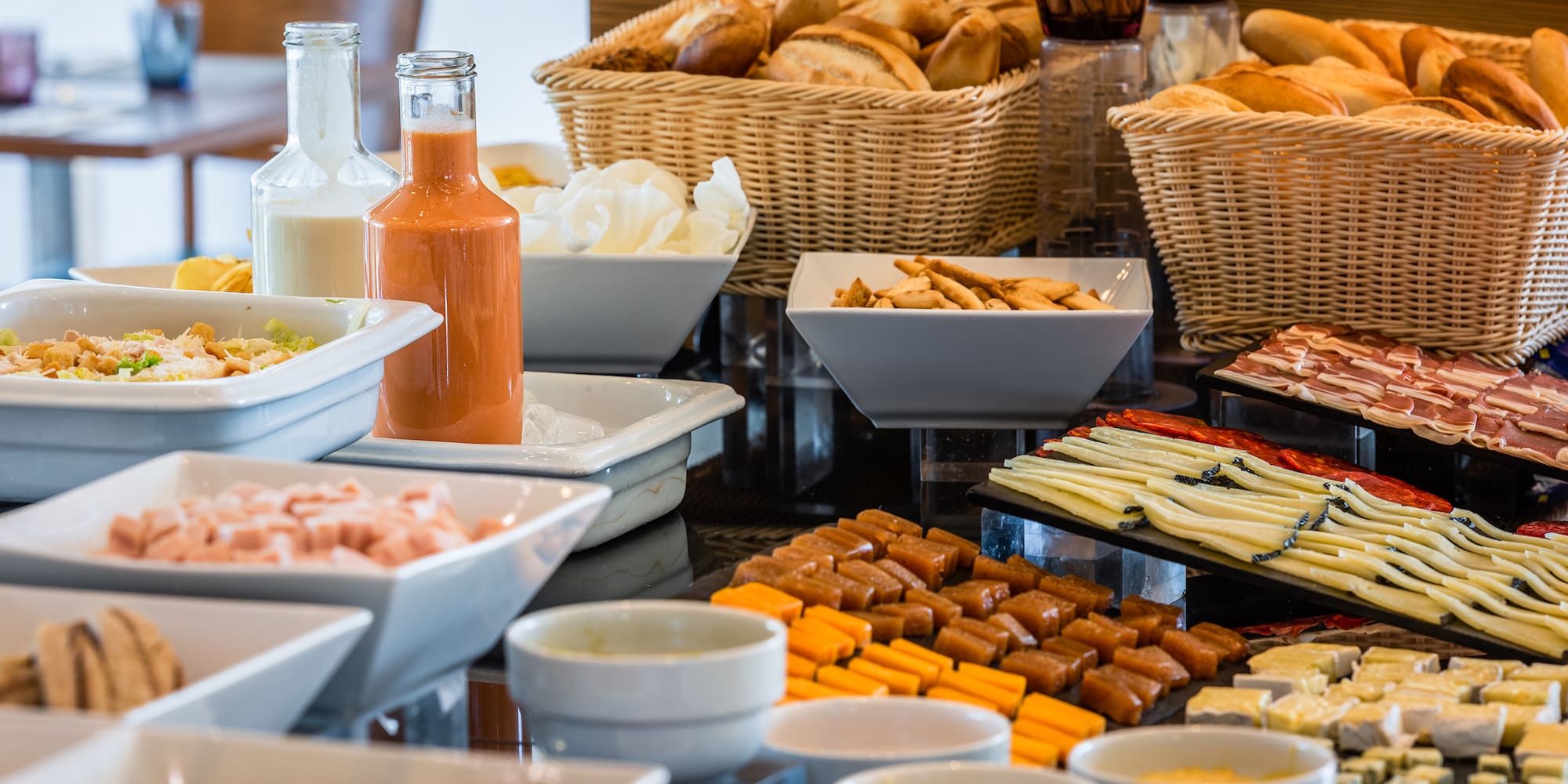 a table full of food