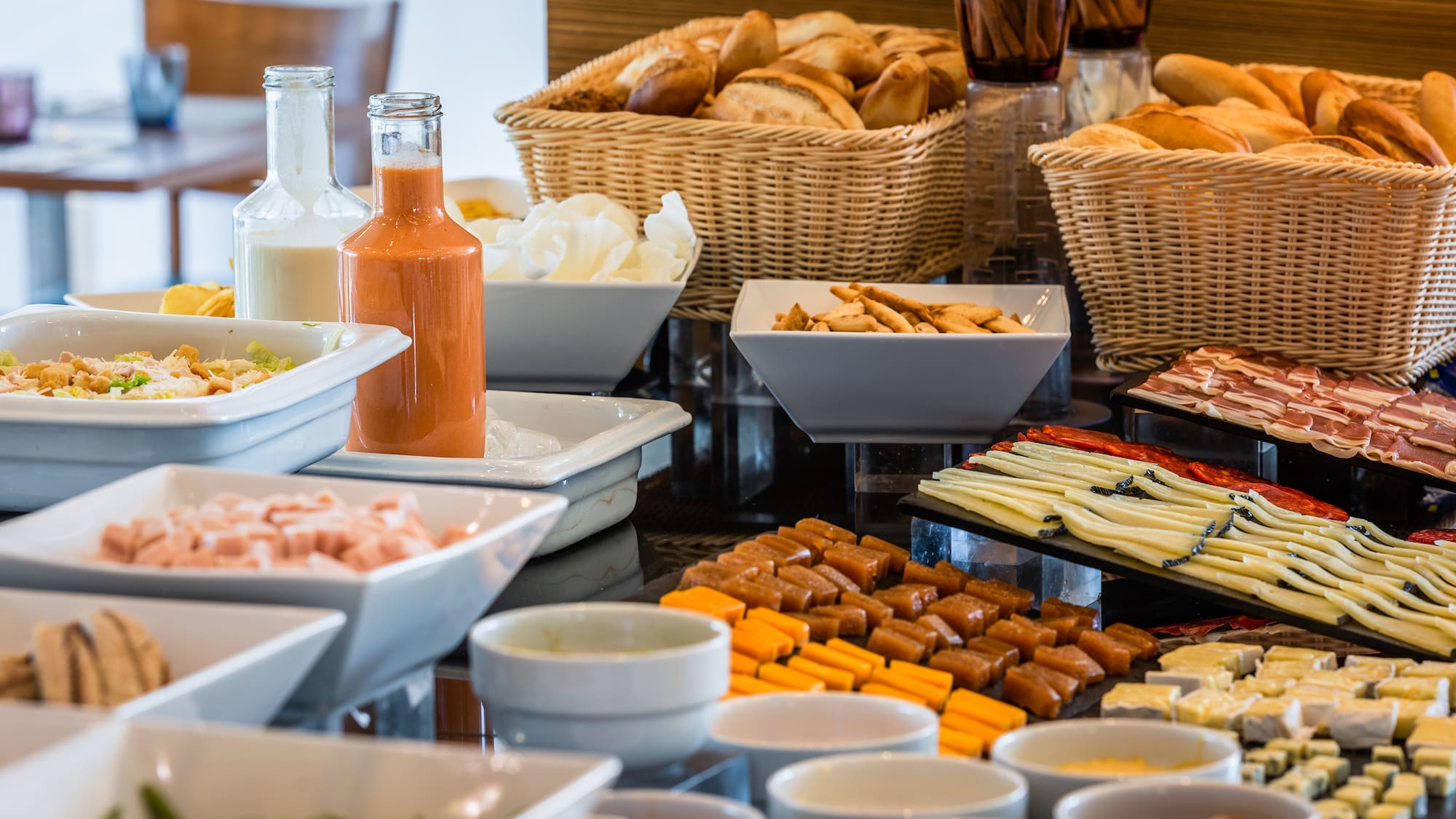 a table full of food