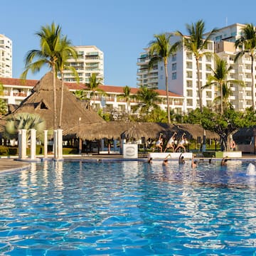 a pool with people in it