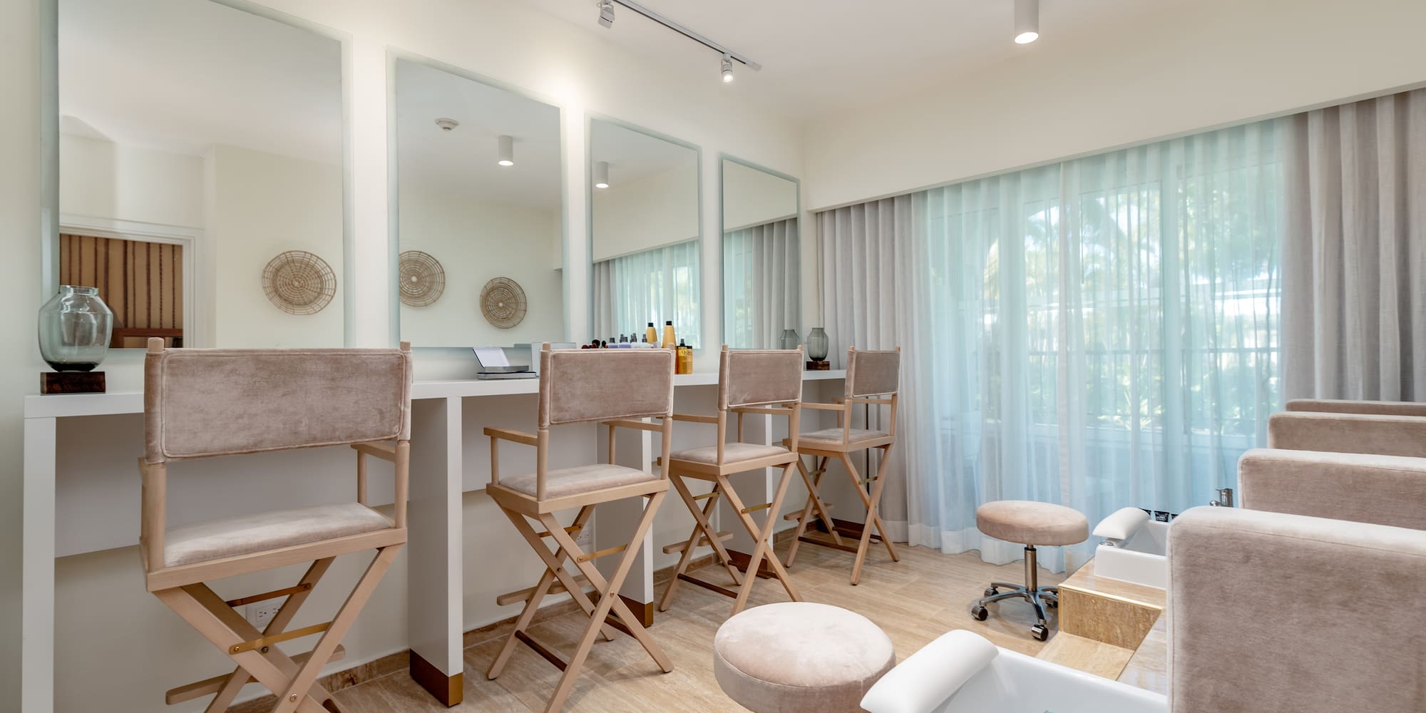 a room with chairs and a sink