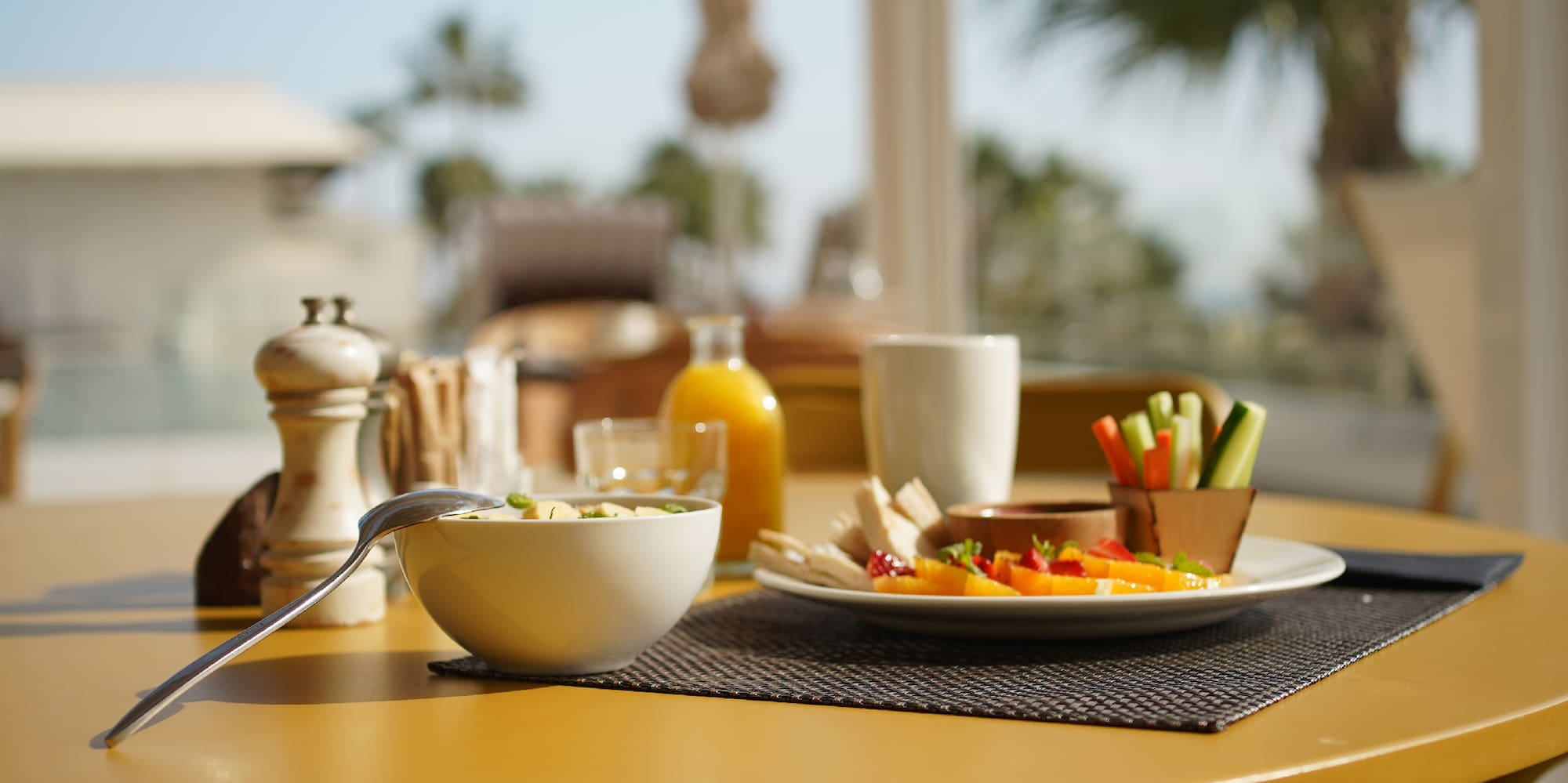 a table with food on it