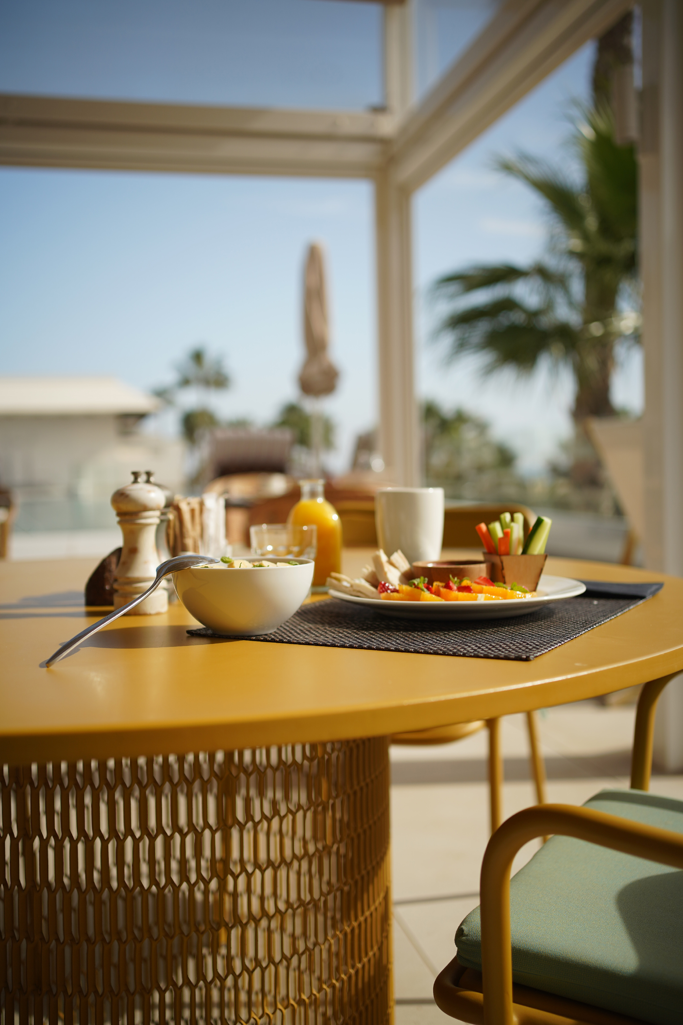 a table with food on it