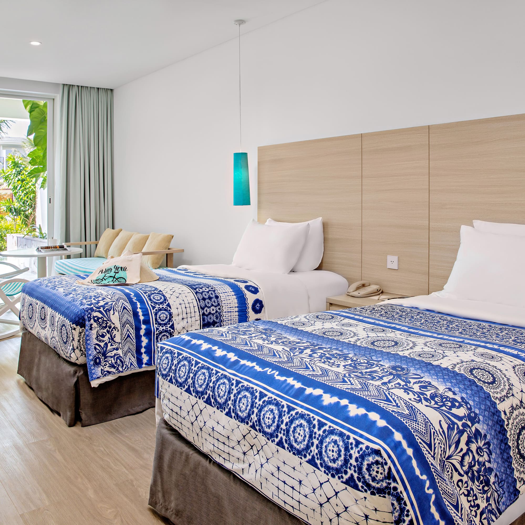 a room with two beds