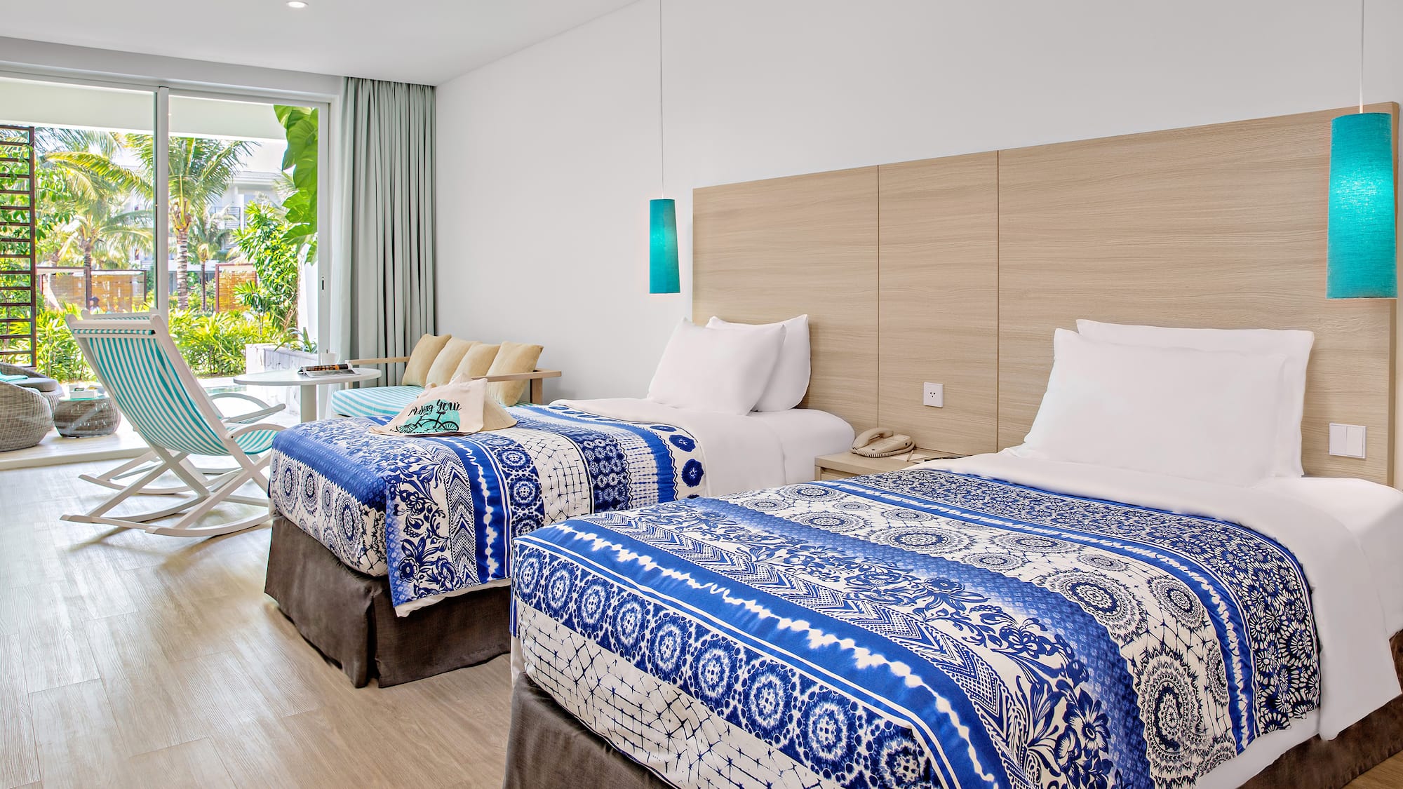 a room with two beds