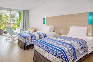 a room with two beds