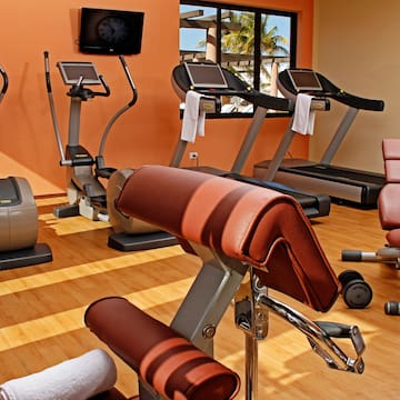 a room with exercise equipment