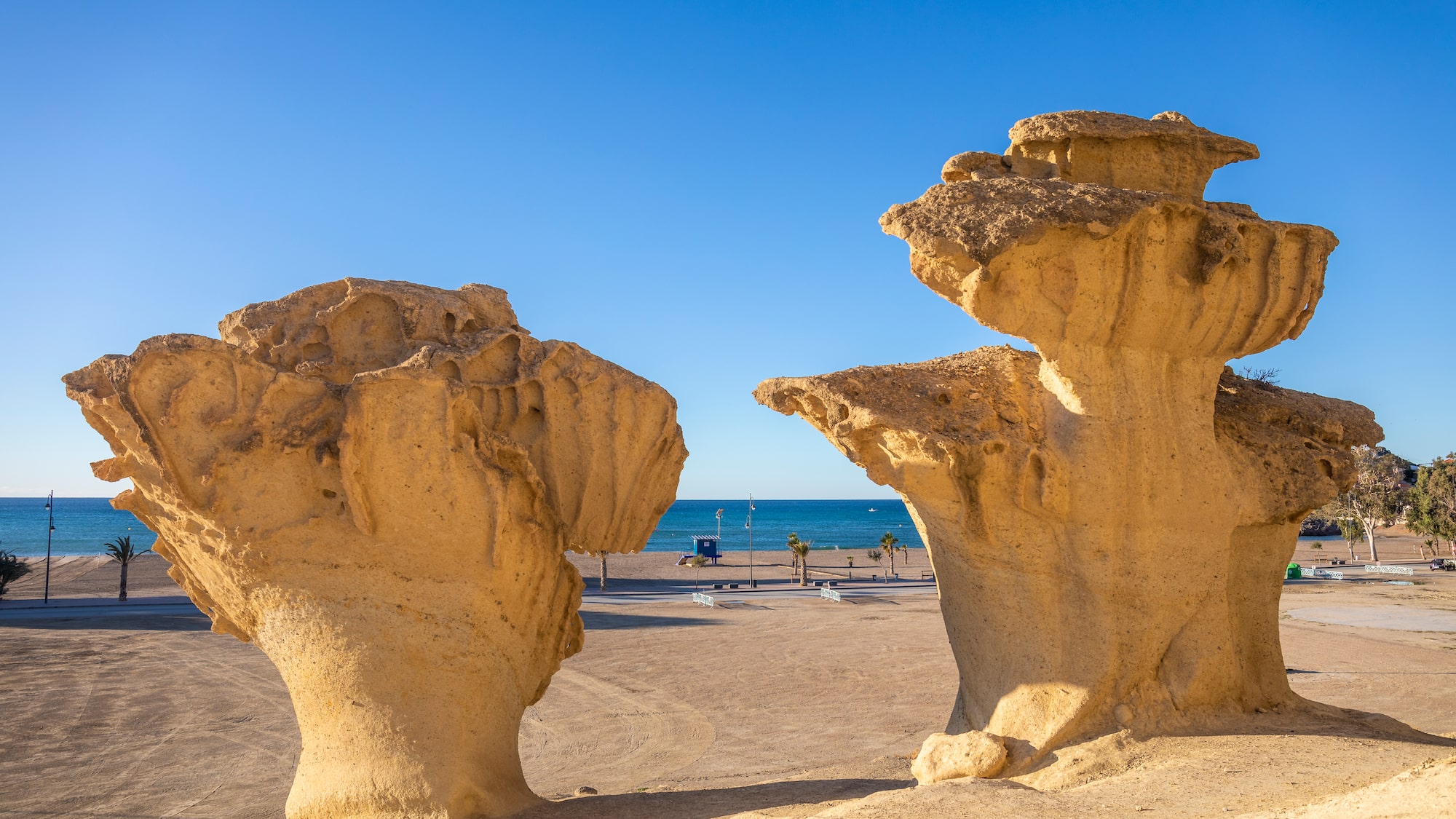 a rock formations on a beach