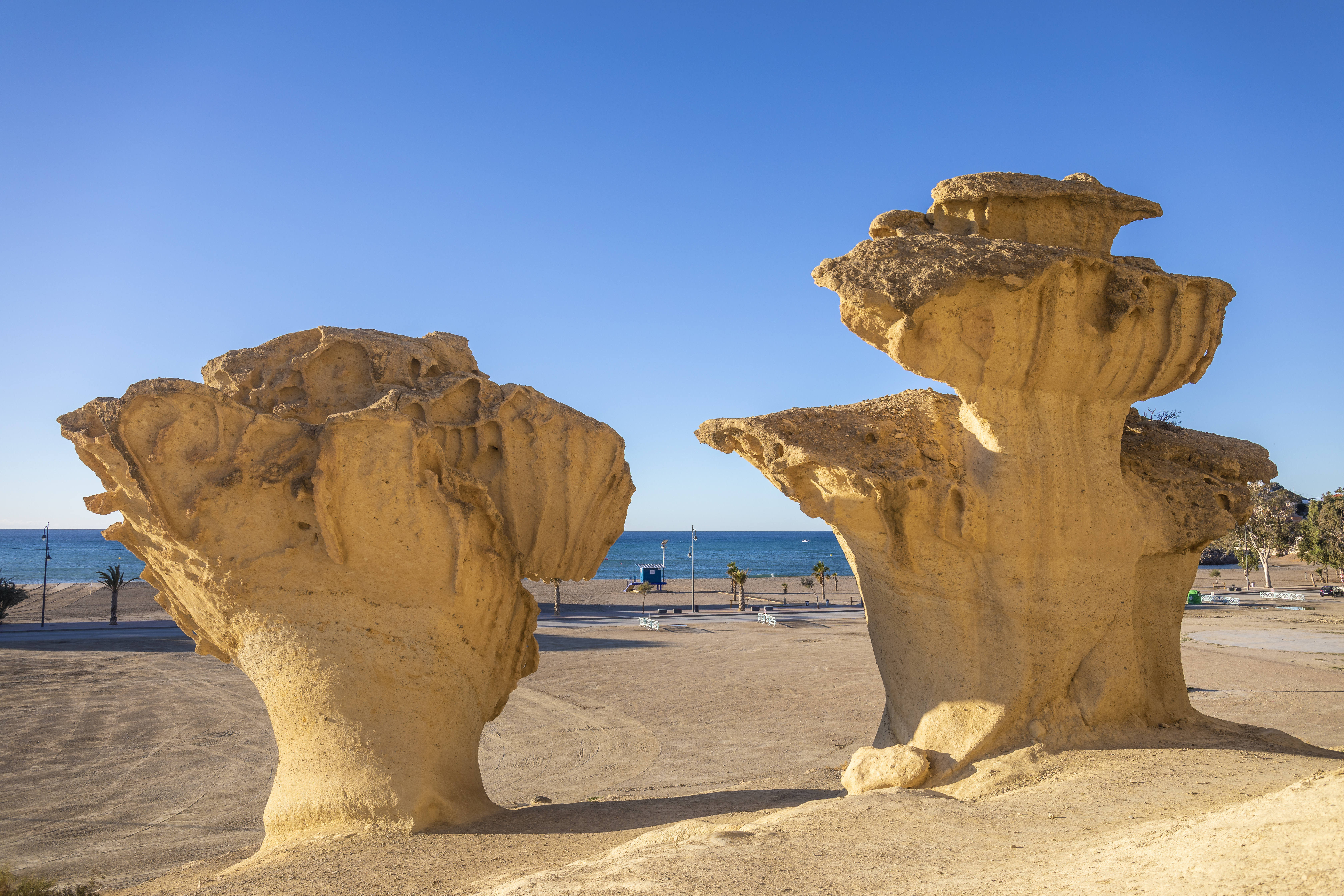 a rock formations on a beach