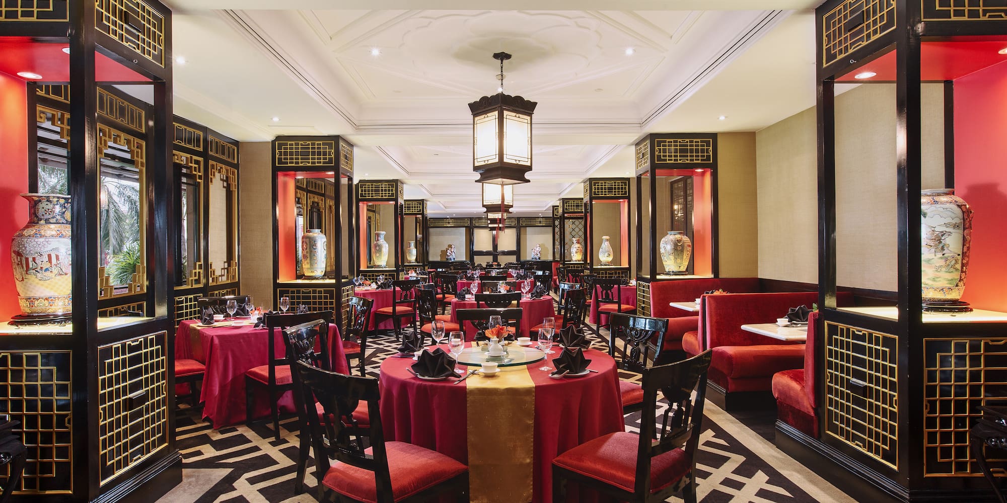 a restaurant with tables and chairs