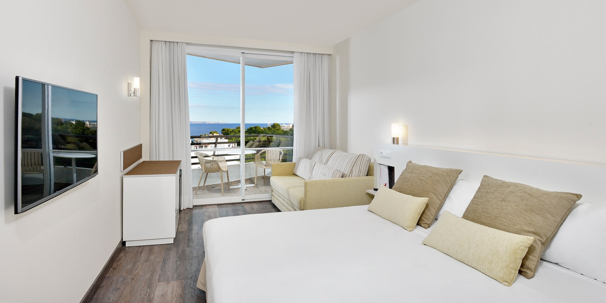 a room with a bed and a couch